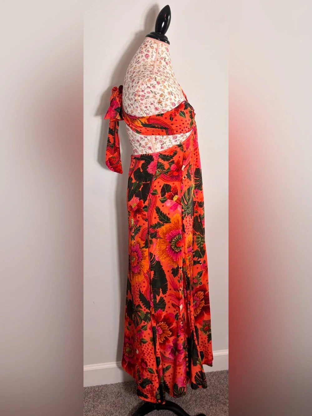 Farm Rio Blooming Garden One Shoulder Maxi Dress Size Medium - Picture 7 of 10